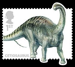 Cetiosaurus dinosaur stamp of UK 2013