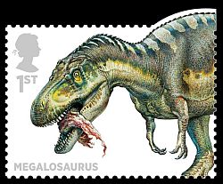 Megalosaurus dinosaur stamp of UK 2013