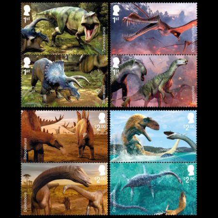 Prehistoric animals, including dinosaurs on stamps of Great Britain 2024