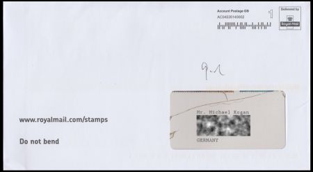 FDC with prehistoric animals stamps of Great Britain 2024, posted to Germany