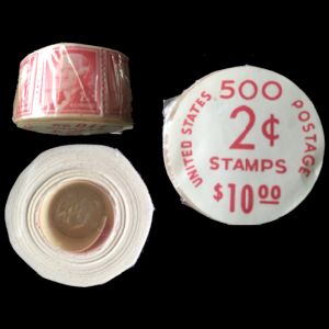 Thomas Jefferson on coil stamps of USA 1954