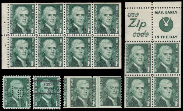 Thomas Jefferson on stamp of USA 1954