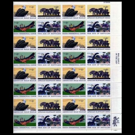 Dinosaur on Centenary of American Natural History Museum stamps of USA 1970