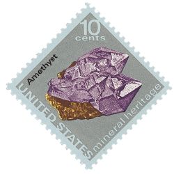 Amethyst on stamp of USA 1974