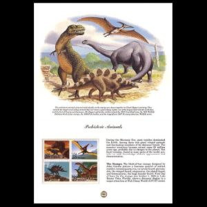Prehistoric Animals on FDC of USA 1989