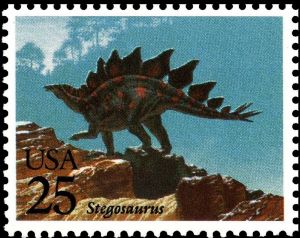 Stegosaurus on stamp of USA 1989