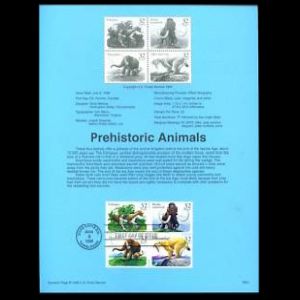 Prehistoric Animals on FDC of USA 1989