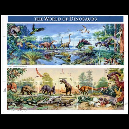 Dinosaurs on stamps of USA 1997