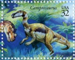 Camptosaurus on stamp of USA 1997