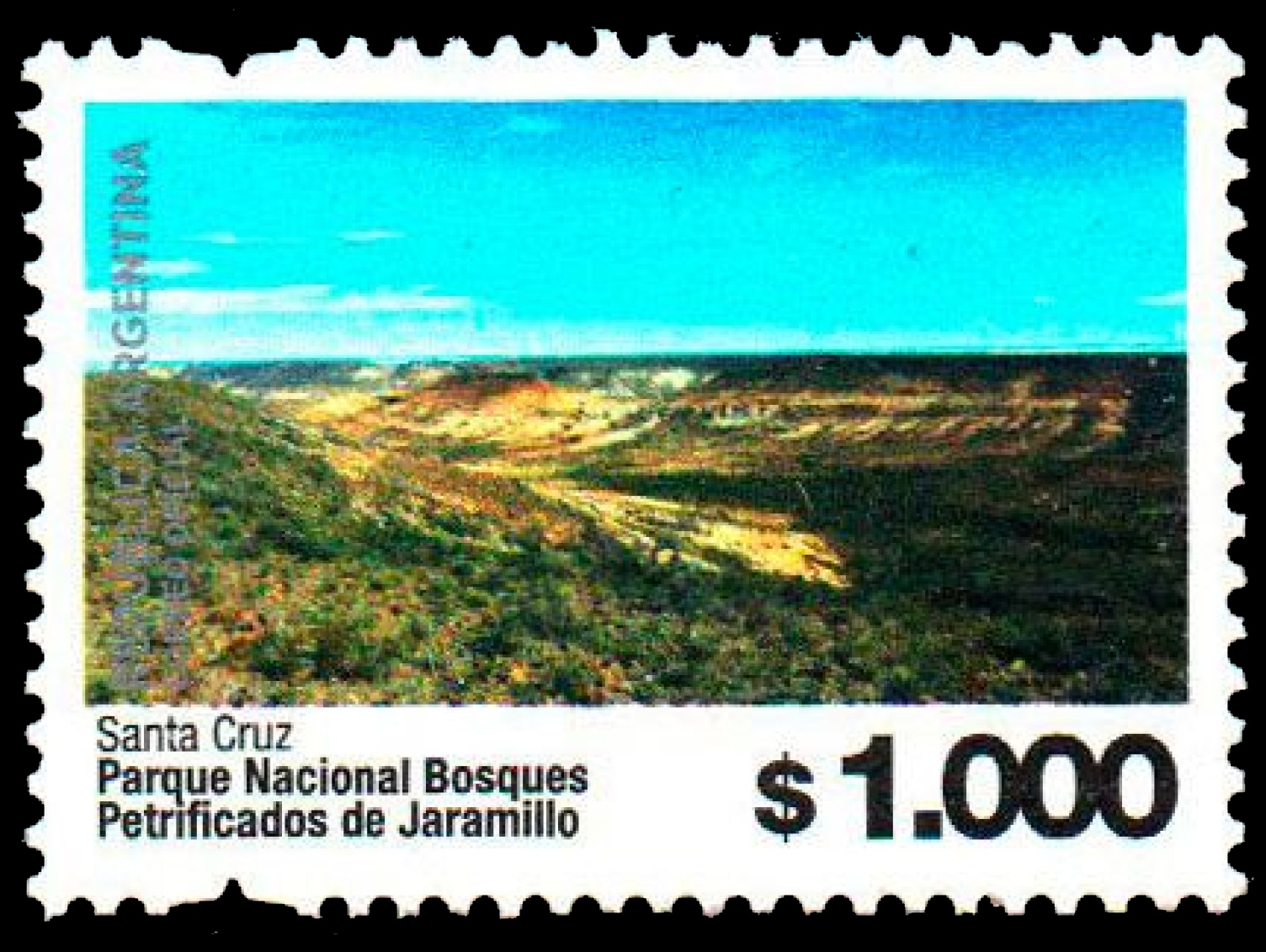 Bosques Petrificados de Jaramillo National Park on stamp of Argentina 2023