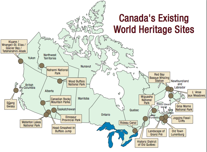 UNESCO sites of Canada