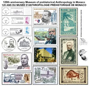 Prince Albert I and the Museum of Prehistoric Anthropology of Monaco on stamps and postmarks of Monaco