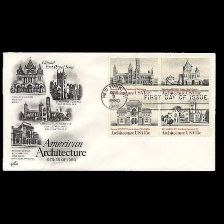 American Architecture on FDC of USA 1980