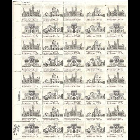 American Architecture on Souvenir Sheet of USA 1980