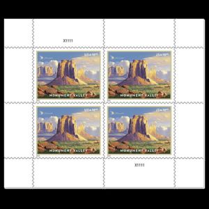 A scene from Monument Valley in Utah on stamp of USA 2022