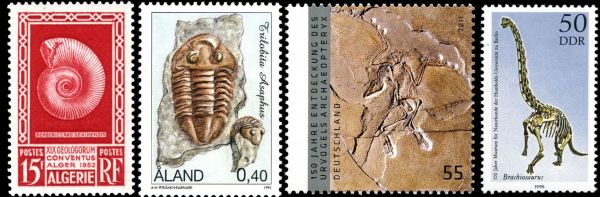 Fossil on stamps