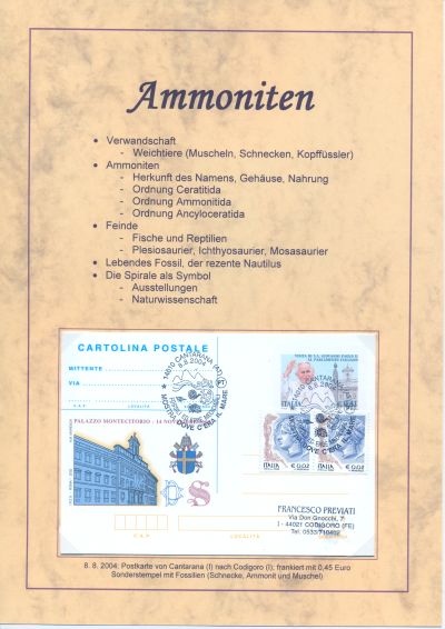 Ammonites on world wide stamps