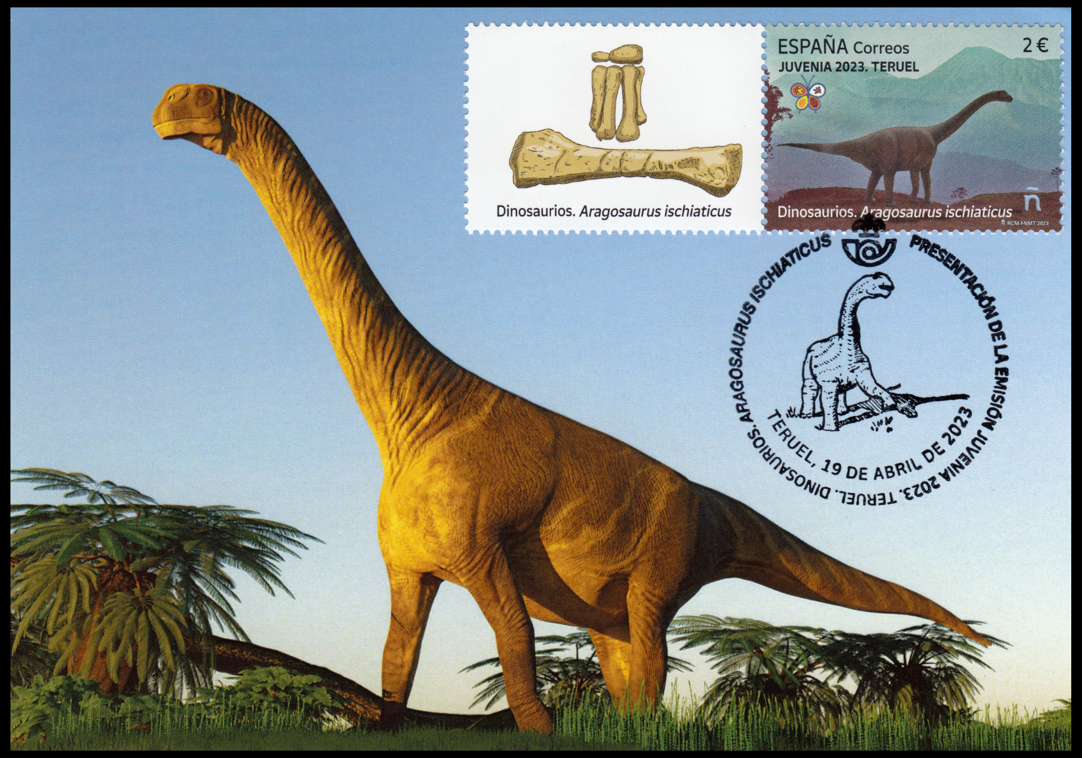 Dinosaur on Maxi Card of Spain