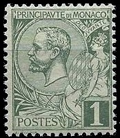 Prince Albert I of Monaco on stamp 1891