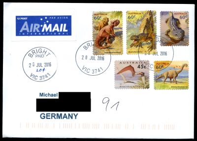 Circulated covers and cards related to Paleontology