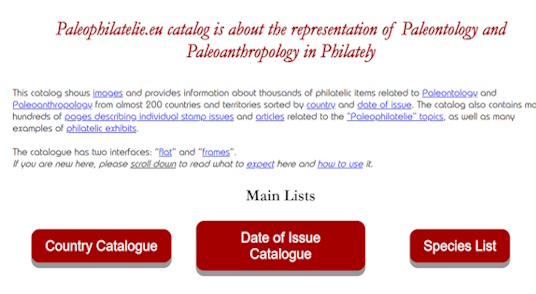 Paleontology and Paleoanthropology Philatelic catalog