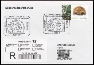 Gallery of Paleontology and Paleoanthropology related Postmarks and Meter-frankings