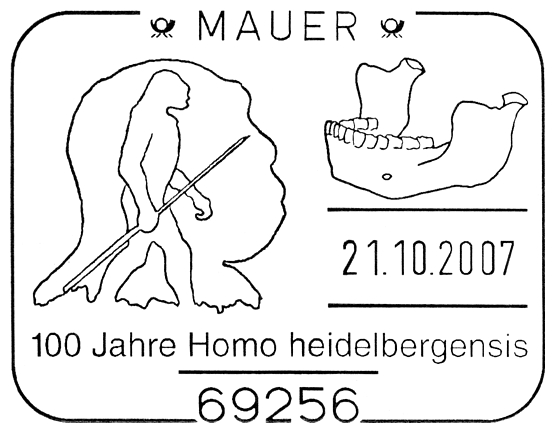 Gallery of Paleontology and Paleoanthropology related Postmarks and Meter-frankings