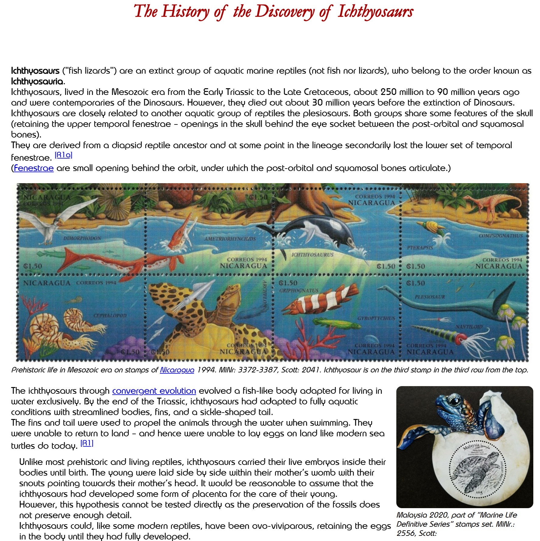 Gallery of Paleontology and Paleoanthropology related Postal Stationeries