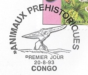 Pterosaur on postmark of Congo (Brazzaville)