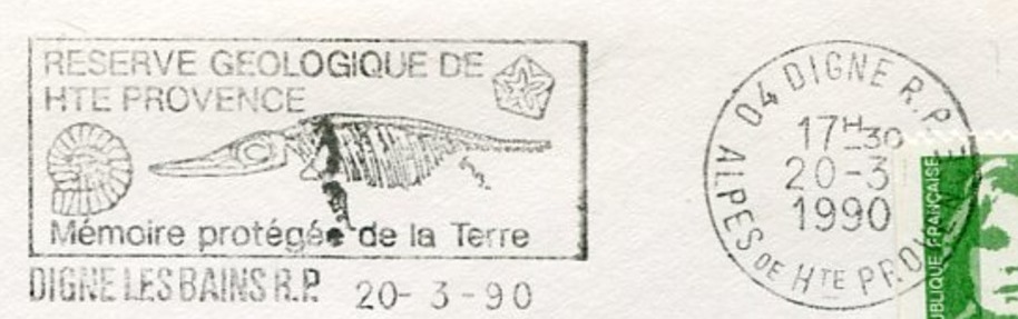 Suevoleviathan ichthyosaur    on postmark of France