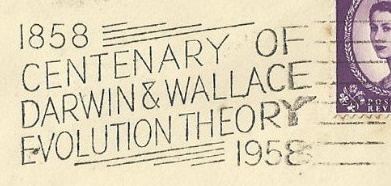 Postamrk of UK 1958 - Centenary of Darwin and Wallace Evolution Theory