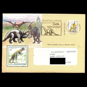 Dinosaurs and pterosaur on commmeercial cover of Hermann E. Sieger
