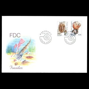 Trilobite and Gastropode fossils on FDC of Aland 1996