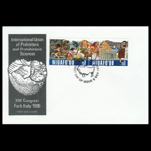 Prehistoric humans and animals on FDC of Niuafoʻou 1996