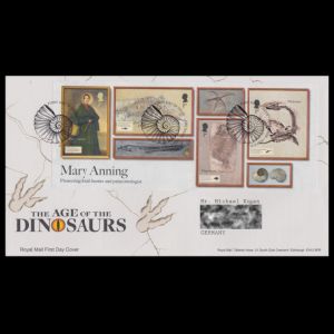 Prehistoric animals on the Age of the Dinosaurs FDC of Great Britain 2024