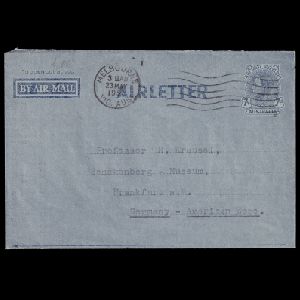 Letter from Australian paleontologist Curt Teichert to Professor R. Krausel, mailed in 1951 Historical postal cover from Australian paleontologist Curt Teichert to Professor R. Krausel mailed in 1951