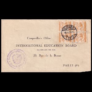 Front side of the letter from the Paleobiological Institute of Vienna University posted in 1928