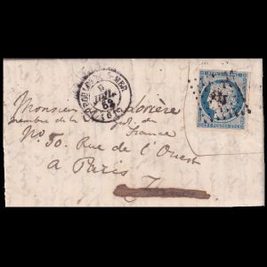 Letter from Scottish paleontologist Thomas Davidson to French paleontologist Gustave de Loriere, mailed in 1852 Handwritten 1852 letter from Scottish paleontologist Thomas Davidson to French paleontologist Gustave de Loriere