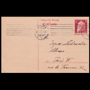 1912 postcard sent by Professor Ernst Stromer from Bavaria to scientific publisher Jacques Lechevalier in Paris