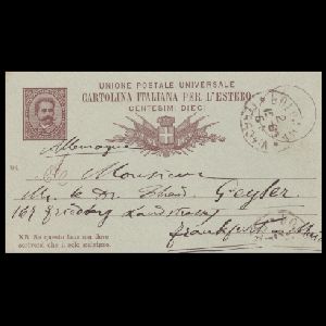 Postcard from Italian paleontologist Giovanni Capellini to German paleontologist Dr. Theodor Geyler, mailed in 1886 Postcard from Italian paleontologist Giovanni Capellini to German paleontologist Dr. Theodor Geyler, mailed in 1886