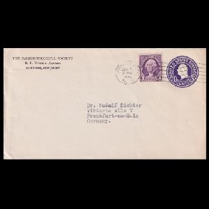Letter from Erasmus Crawford to Othniel Marsh, USA 1870 Official 1936 letter from The Paleontological Society in Princeton New Jersey to Dr. Rudolf Richter in Germany