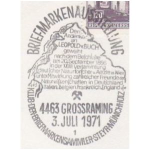 Commemorative postmark of Austria 1971 - Christian Leopold von Buch