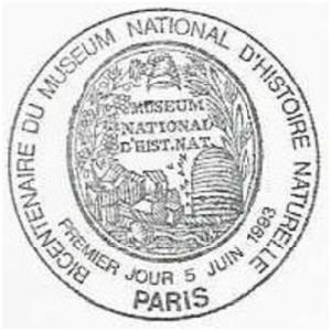 200th anniversary of Natural History Museum in Paris on commemorative postmark of France 1993