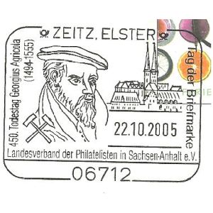 Georgius Agricola on postmark of Germany 2005
