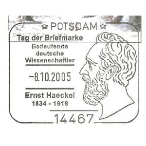 Great German scientists Ernst Haeckel on commemorative postmark of Germany 2005