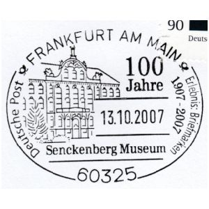 Senckenberg Museum on commemorative post mark of Germany 2007