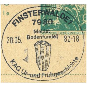 Cave Bear on postmark of East Germany 1973