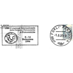 Flint tool on postmark of Italy 1995