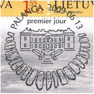 Insect in amber on stamp of Lithuania 2009