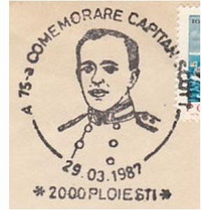 Captain Robert Falcon Scott on commemorative postmarks of Romania 1987